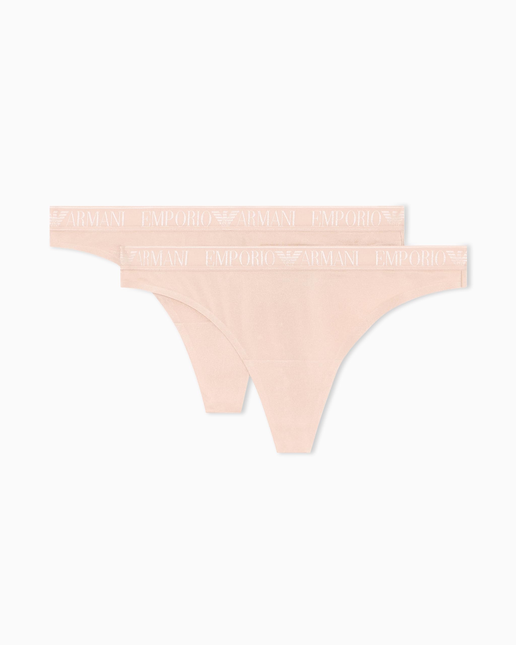 Emporio Armani Woman's Iconic Microfiber 2-Pack Thong Pink XL