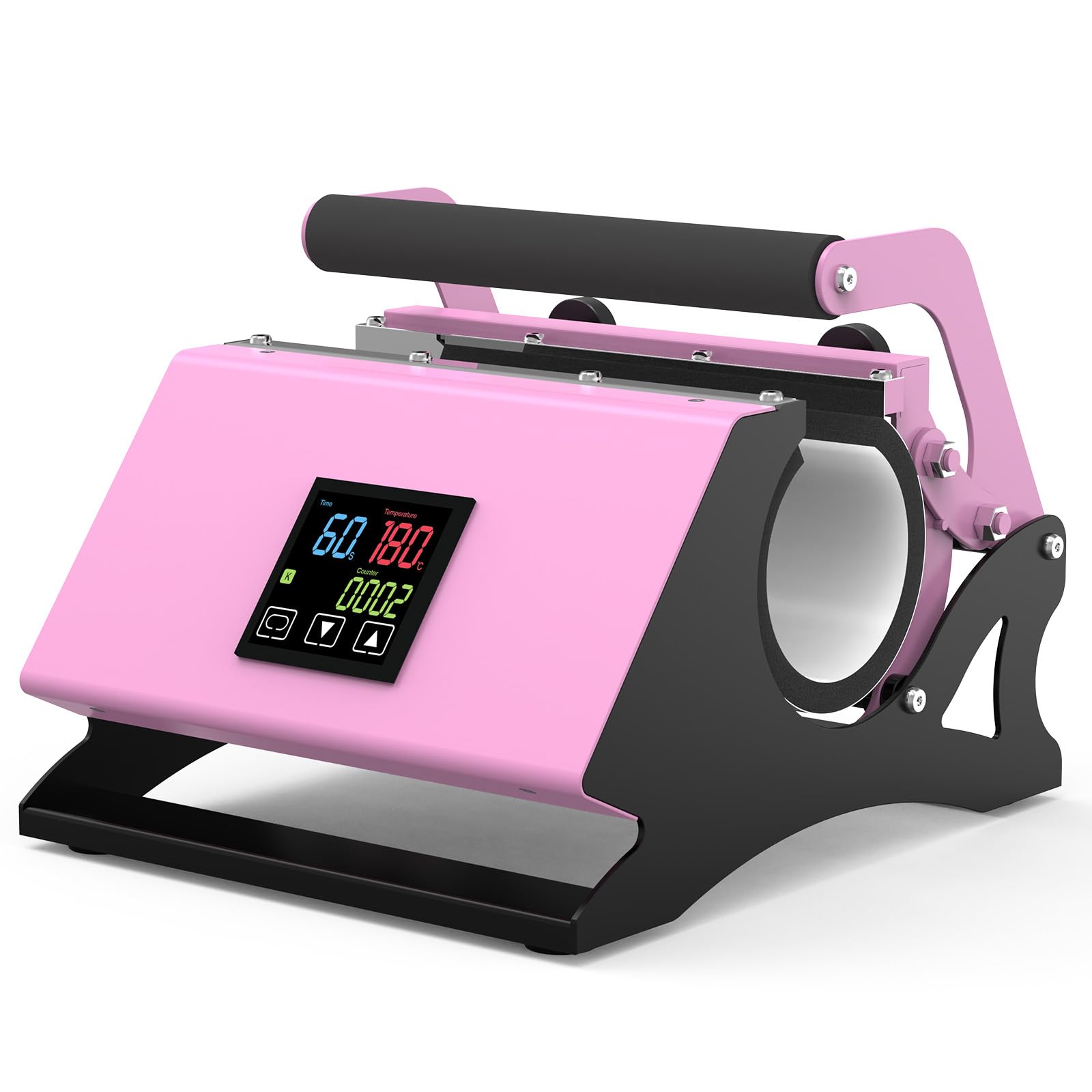 MYLIFE Tumbler Heat Press Machine Sublimation Mug Heat Press for 30oz 20oz 16oz Straight Blank Skinny Tumblers 11oz 10oz Ceramic Mugs Glasses DIY Heat Transfer Print Gifts for Families (Pink)