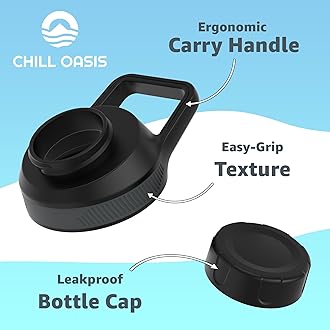 Chill Oasis Replacement Lid Compatible With Cirkul Water Bottle | Fits Flavor Cartridges | BPA Free, Leak Proof, and Dishwasher Safe