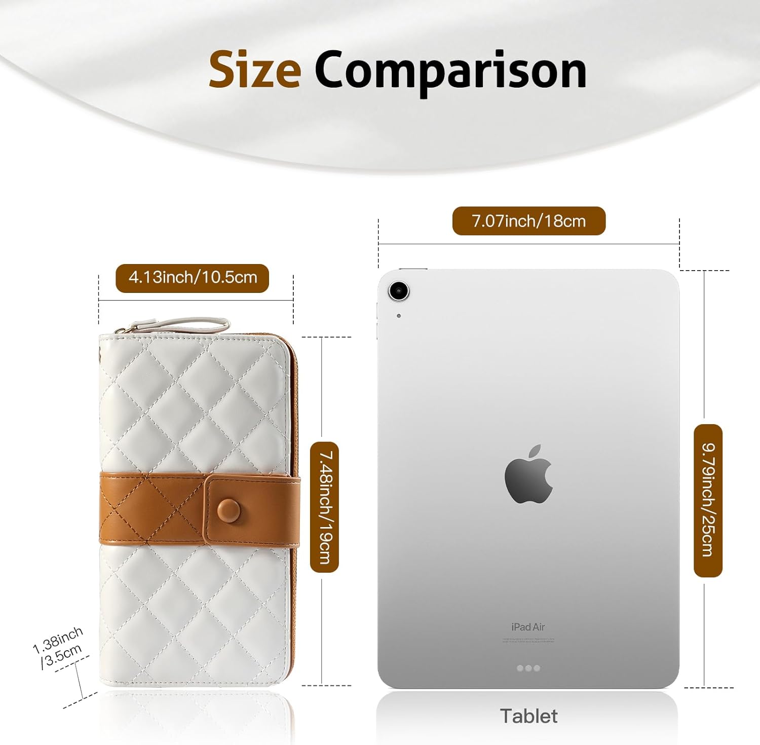 TiMOVO Leather Wallet for Women with RFID Blocking, Holds 12 Cards, Wrist Strap, Large Capacity Travel Purse, Beige + Brown - Image 7