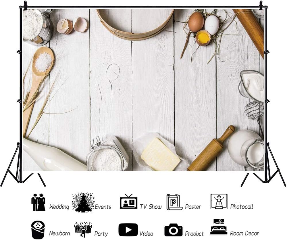 Amazon Com Csfoto 6x4ft Background Baking Ingredients For Dough And Tools Photography Backdrop Cooking Pastry Bakery Food Preparation Utensil Table Eggs Flour Homemade Photo Studio Props Polyester Wallpaper Electronics