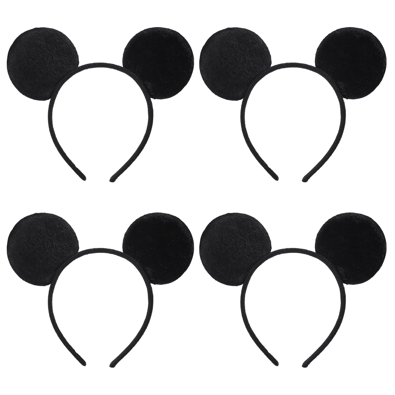 BORFUE 4pcs Blind Mice Headbands Cartoon Mouse Animal Ears Accessories Blind Costumes for World Book Day Animal Costume