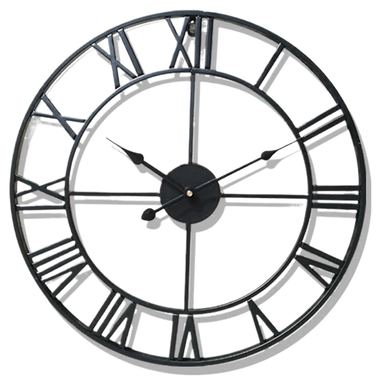 Ubohuz Black Metal Numerals Needle Garden Home Wall Clocks For Patio, Pool, Garden