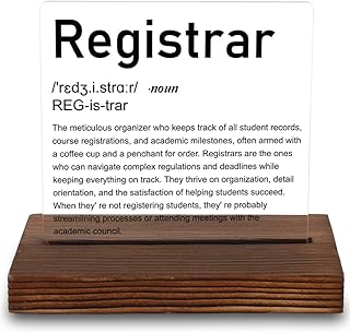 Registrar Gift - Acrylic Plaque for Academic Professionals, Organizing and Streamlining Student Records, 4inch*4inch,LYY18