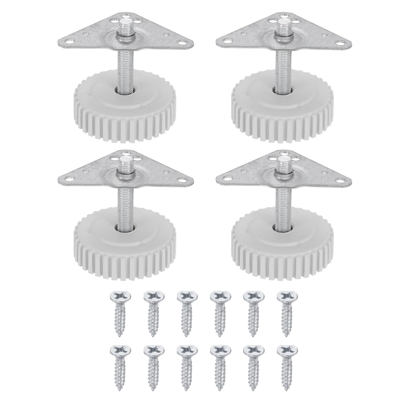 sourcing map 4Pcs Furniture Leveling Feet, Adjustable Metal Feet Levelers, Screw on Heavy Duty Table Leg Levelers with Triangular Plates for Sofa, Chair, Cabinet, Table(51 x 37 x 49mm)