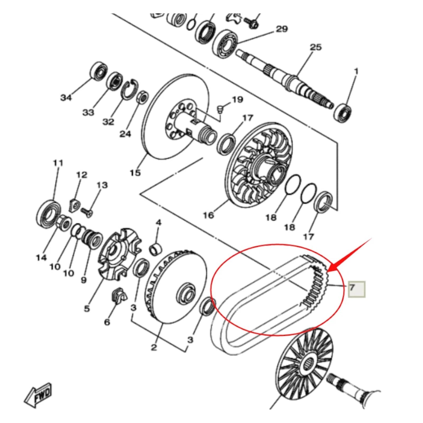 Pas napędowy motocykla pas napędowy sprzęgła pasek klinowy do T-MAX 530 T-Max530 ABS XP500 XP530 2012 2013 2014 2015 2016 referencyjny OEM 59C-17641-00