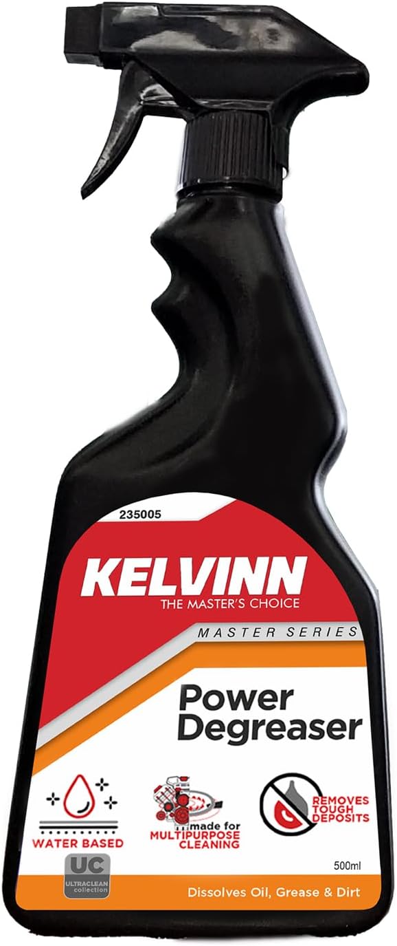 Power Degreaser 500ml, Heavy Duty Engine Cleaner for Car Bike Kitchen Bathroom, Removes Grease Oil Grime, Multi Surface Cleaner Safe on Metal Paint Plastic, Fast Acting Residue Free Spray