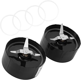 Replacement Parts for Magic Bullet - 250W Magic Bullet Blade 2 PACK with 4 Rubber Gaskets, Replacement Magic Bullet Accessories for Model MB1001