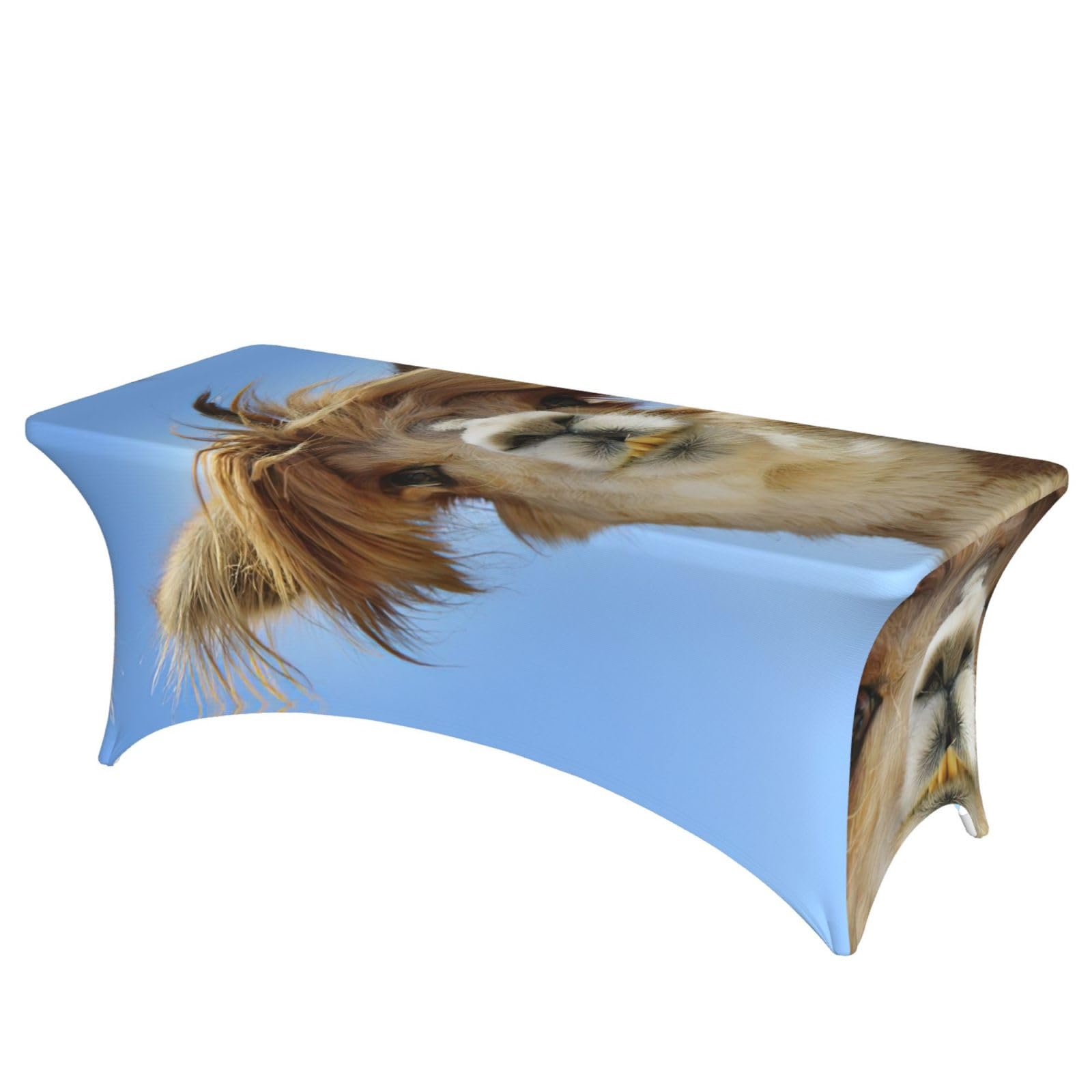 Housse de table rectangulaire élasthanne 1,8 m stretch imprimé lama