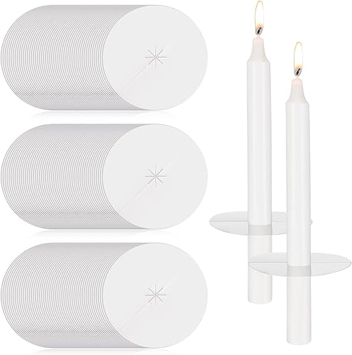 Paquete de 150 protectores de goteo para velas de iglesia, no incluyen velas, kit de servicio a la luz de las velas, soportes resistentes para