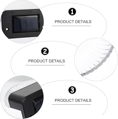 Miniatura 9 de 4 Pcs Black Solar Fence Lights Outdoor Wall Lamps Energy-Saving LED for Garden Patio Deck Step Lighting