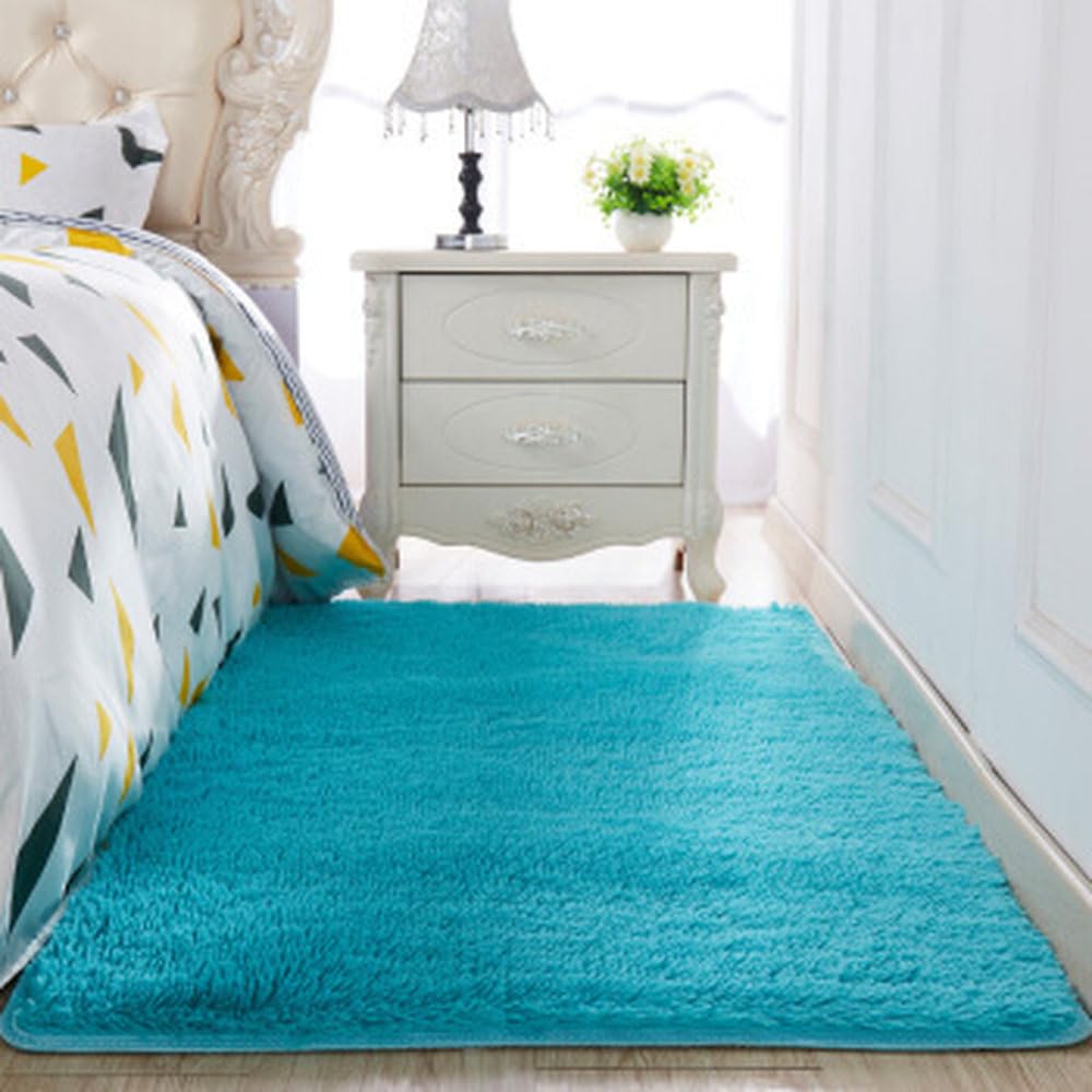 Tapis épais en soie lavée 120x160 isolation thermique et douceur