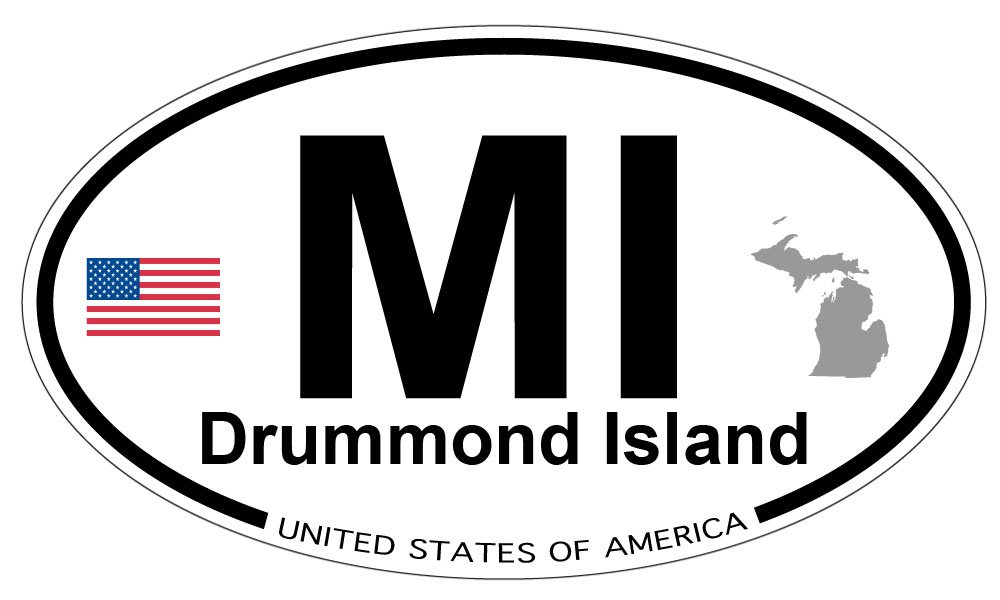 US Decal, Inc. Drummond Island, Michigan Oval Sticker