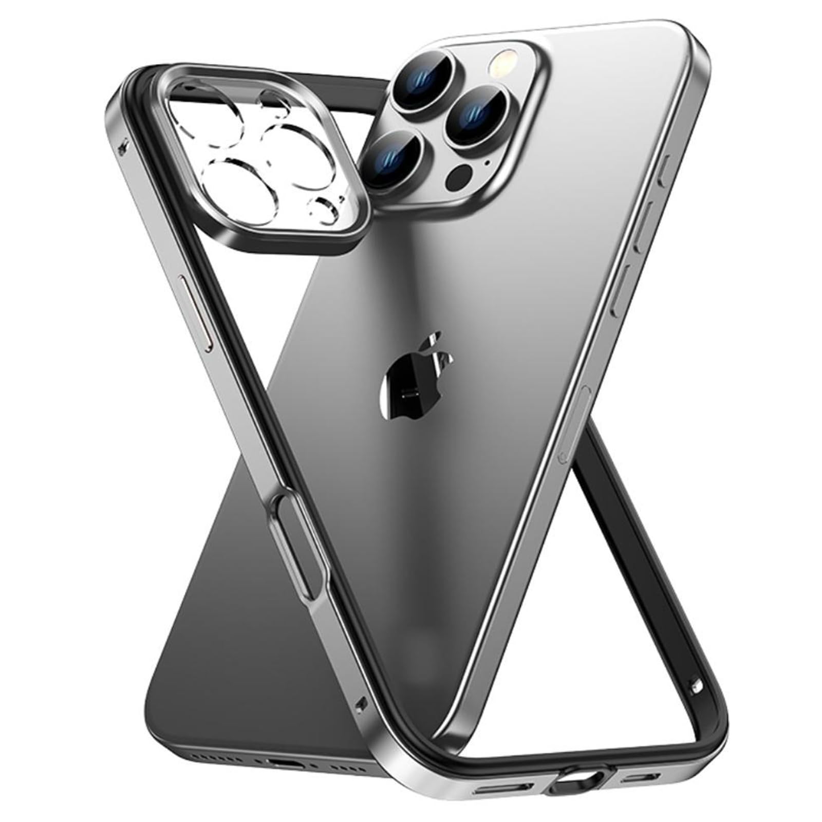 Éviter surchauffe iPhone 16 Pro Max coque ouverte métal argent anti-rayure - 8