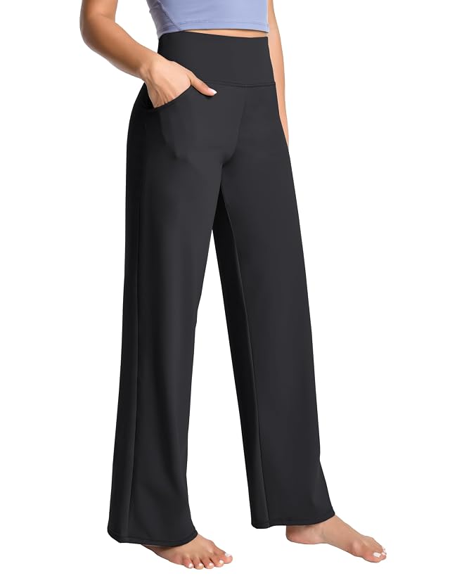 BUBBLELIME 29 31 33 35 37 Womens High Waist Wide Legs Yoga Pants Loose Comfy Lounge Sweatpants with
