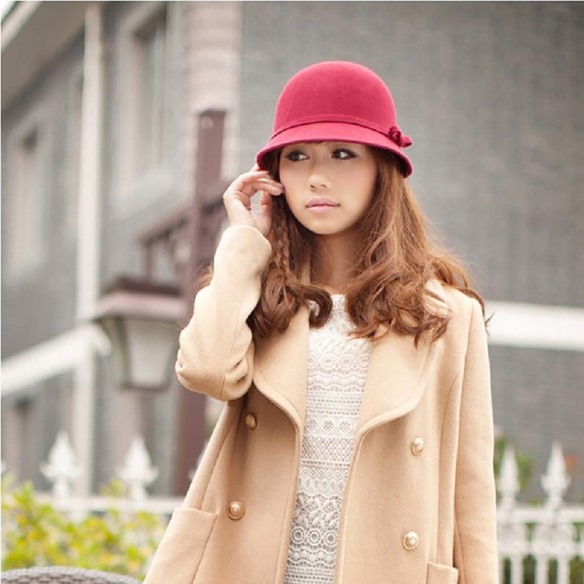 Faux Wool Fedora Bowler Bowknot Panama kapelusz filcowy kapelusz bucket hats, damska czapka ślubna Cloche Derby Hats Bowler Church Hat