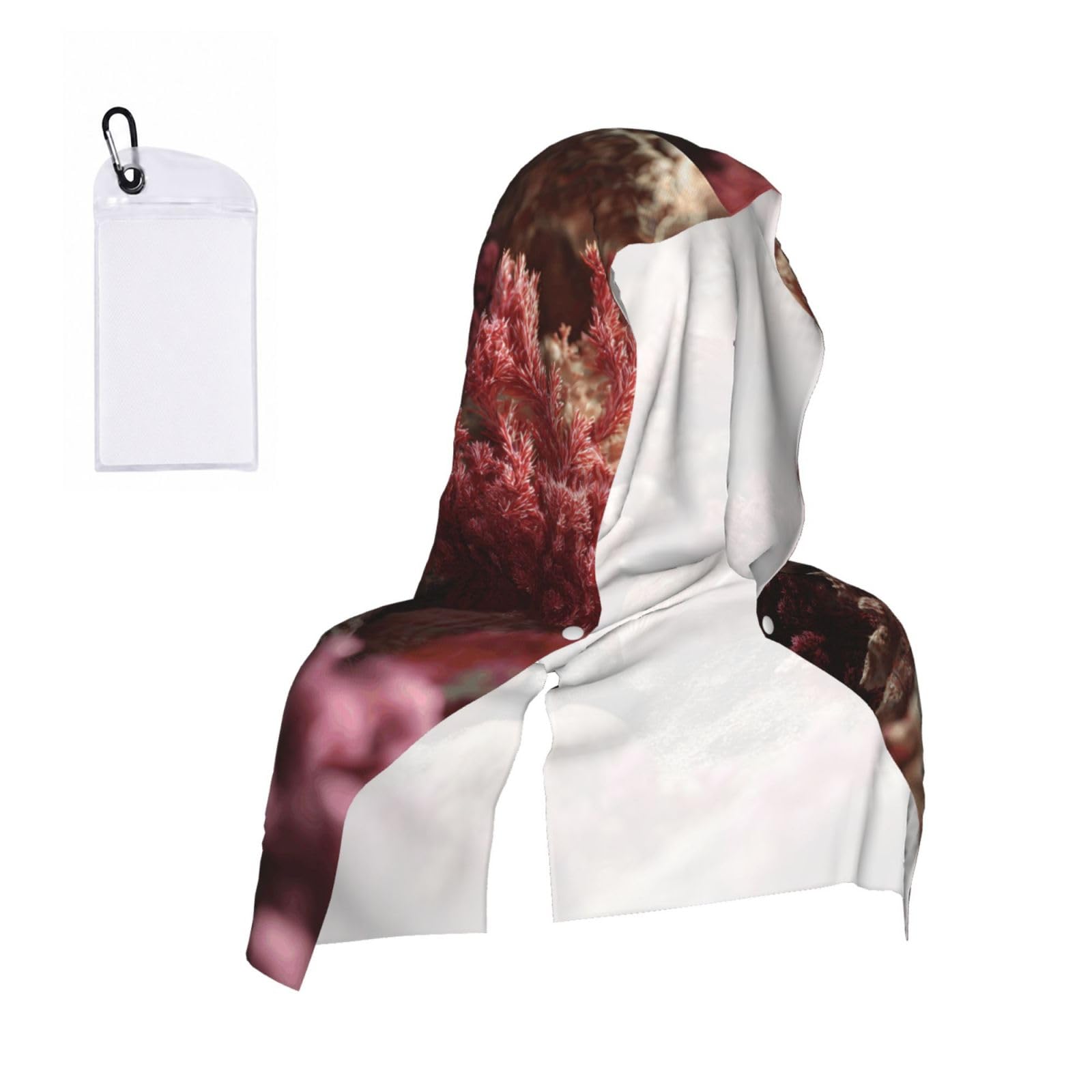 WXWJSHMGC Sand Shells And Corals Print Cooling Hoodie Towel, Cooling Towels For Neck And Face Sun Protection Instant Cool Hoodie(Sport/Camping/Work Out/Hot Weather)