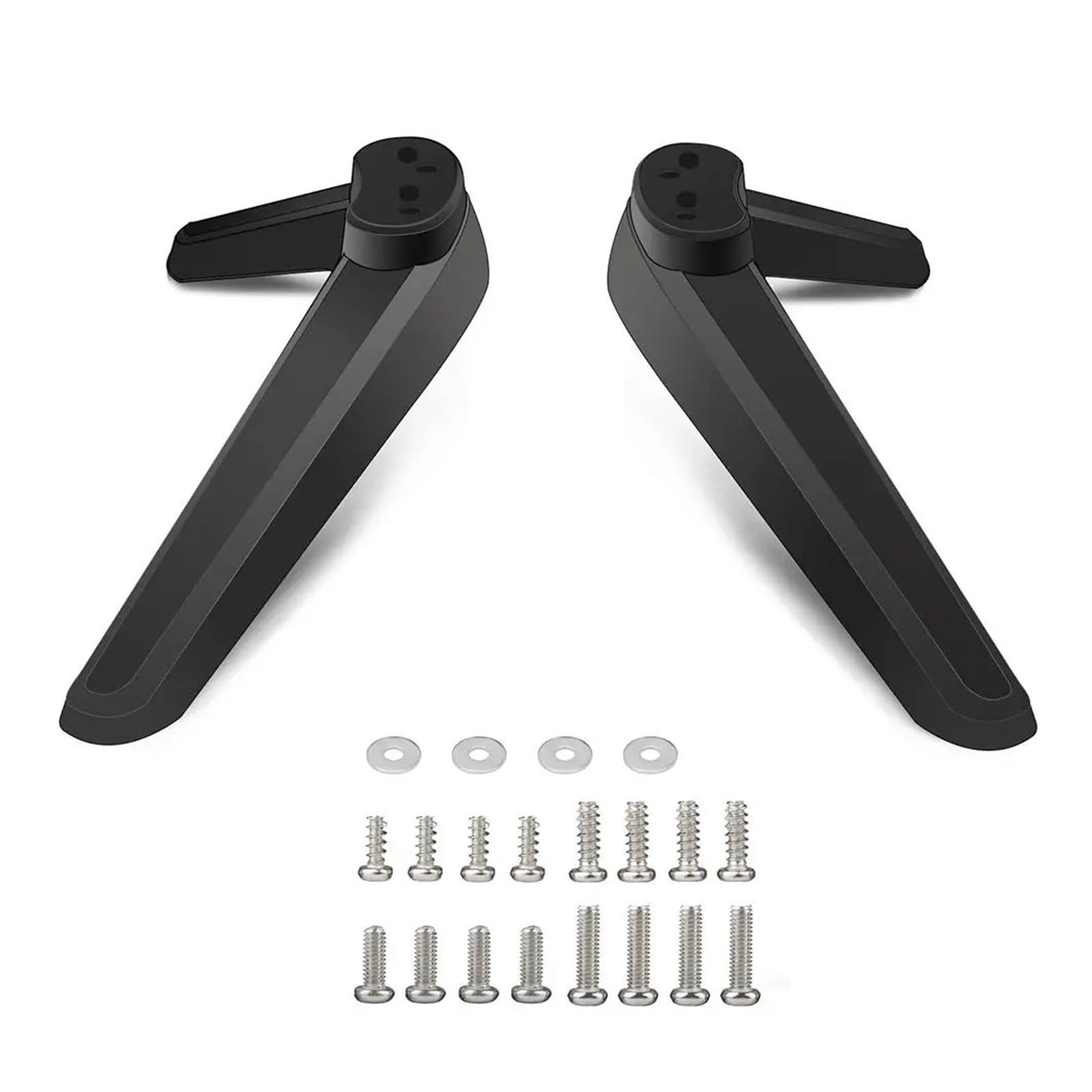 Pied de support pour téléviseur stable, embase de table élégante en métal noir