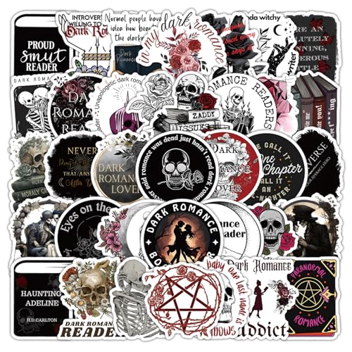 Kabwea 106 Pezzi Dark Romance-Adesivi, Bookish Sticker, Romance, Accessori Lettura