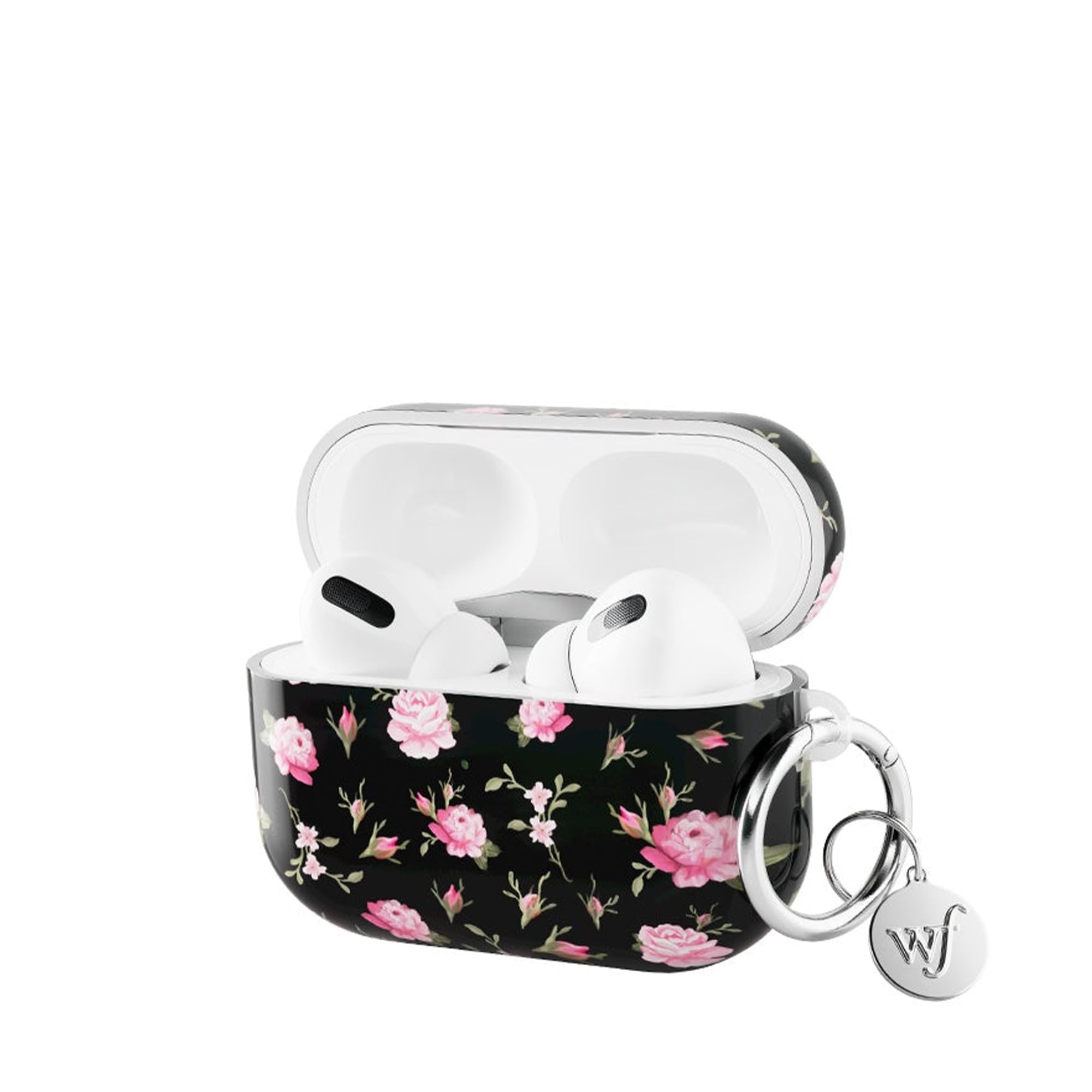 Amazon | Wildflower Cases - ブラック&ピンク フローラル AirPods Pro