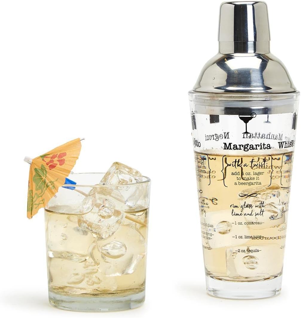 Two's Company Mix Master Cocktail Shaker with 5 Drink Recipes
