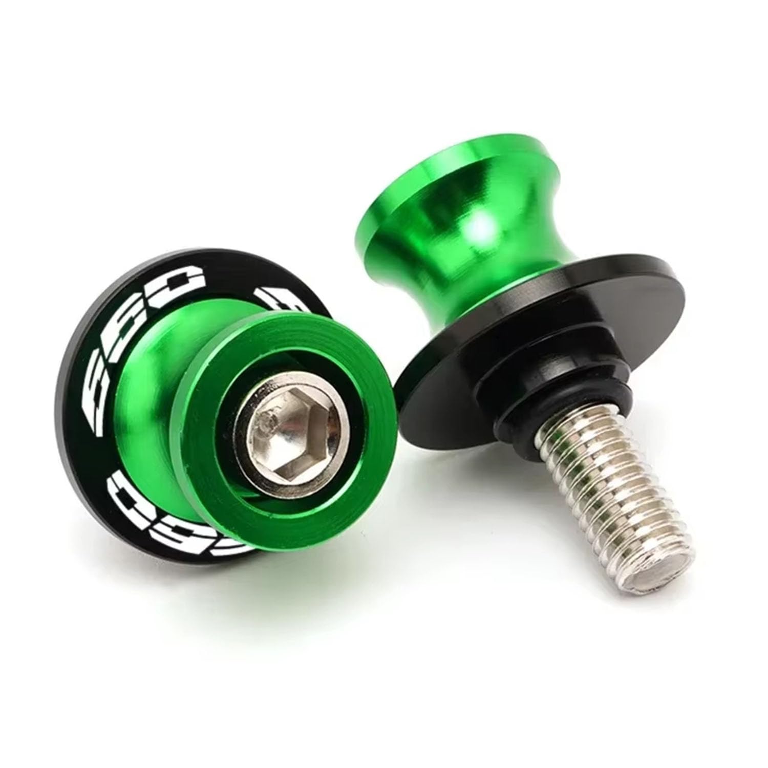 Bobine Forcellone Moto per Triumph Trident 660 Trident660 2021-2024 2025 M8 CNC Alluminio Protezione Telaio Cavalletto Montaggio Facile con Logo Accessori,Green Style
