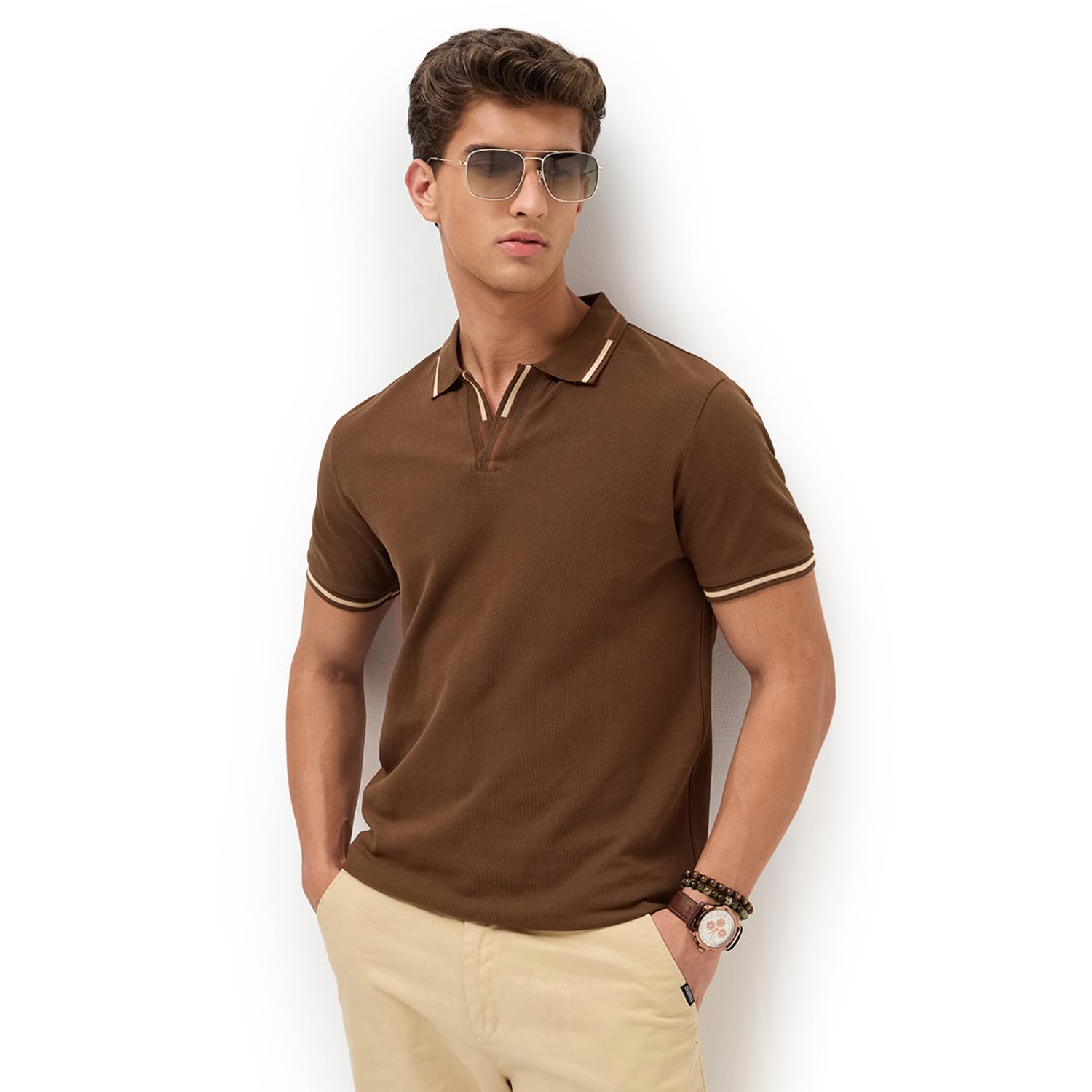 urbano fashion Men's Solid Regular Fit Half Sleeve Cotton Polo T-Shirt-picture-31