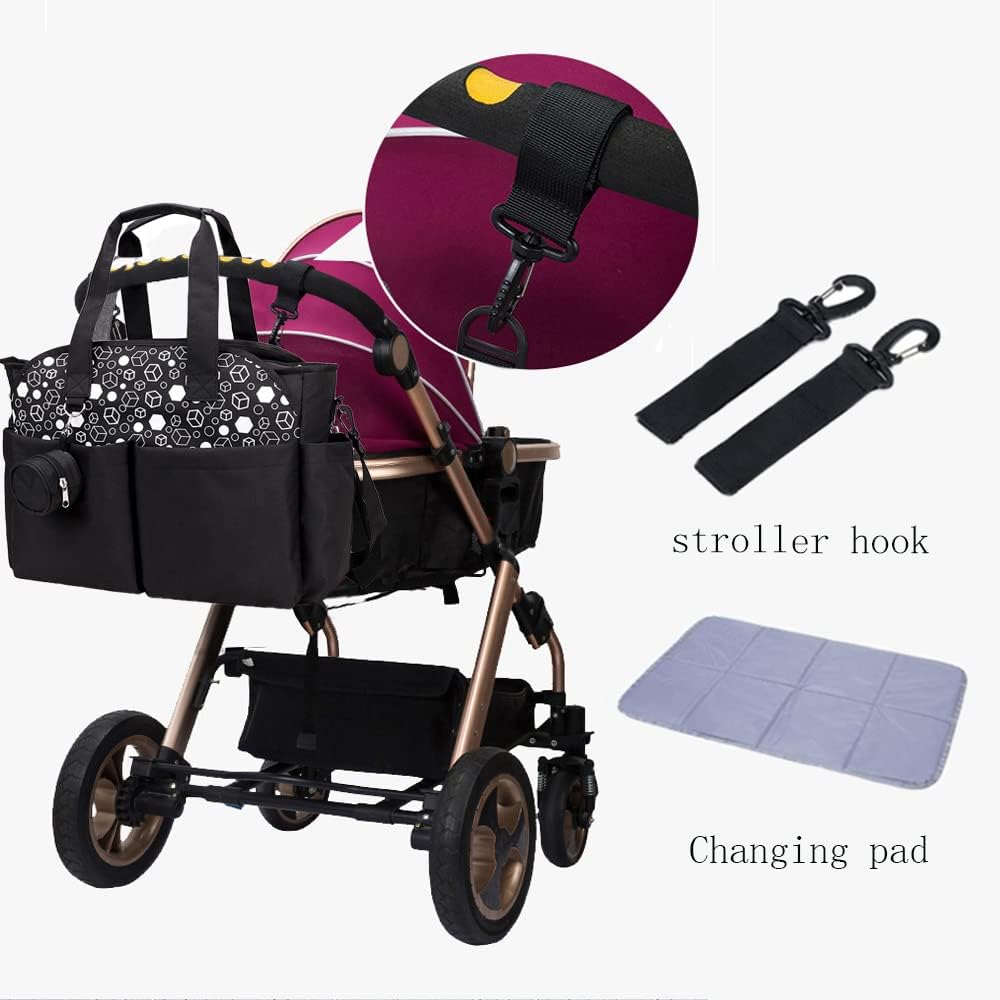 Lmbabter Diaper Bag Tote with Pacifier Case&Changing Station Upgrade Multi-Function Messenger Weekender Bag Baby Bag