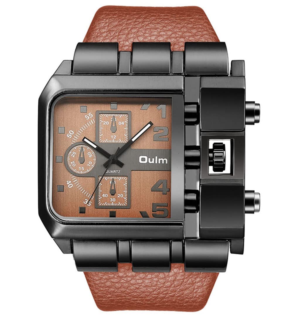 Hip hop Men's Watch Square Big Dial Watch Novel Face Dial Stainless Steel Quartz Gold Watches