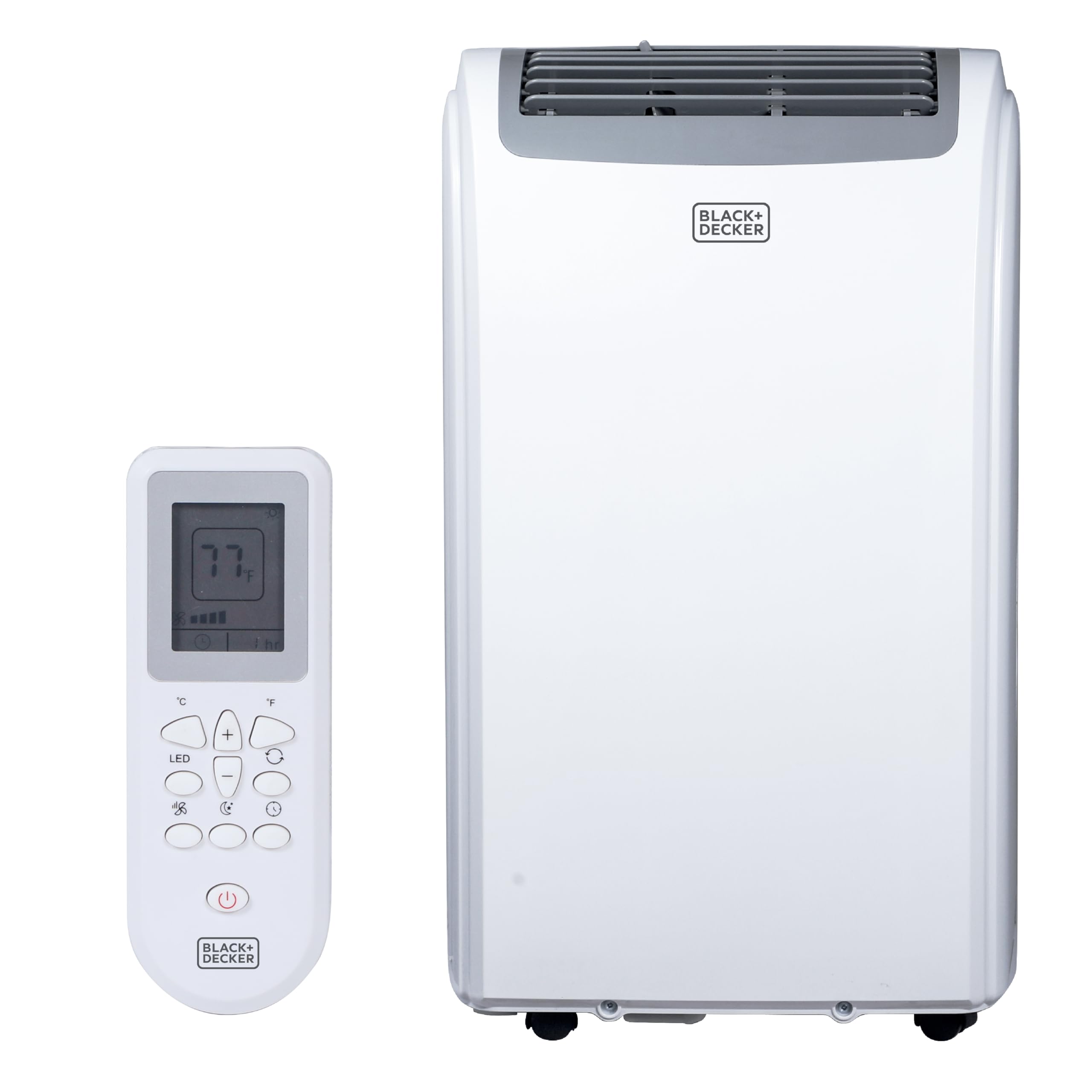 BLACK+DECKER 14,000 BTU Portable Air Conditioner with 11,000 BTU Heating, 4-in-1 AC, Heater, Dehumidifier and Fan, Portable AC Unit with Remote Control, Window Kit Included, White, BPP10HWTB
