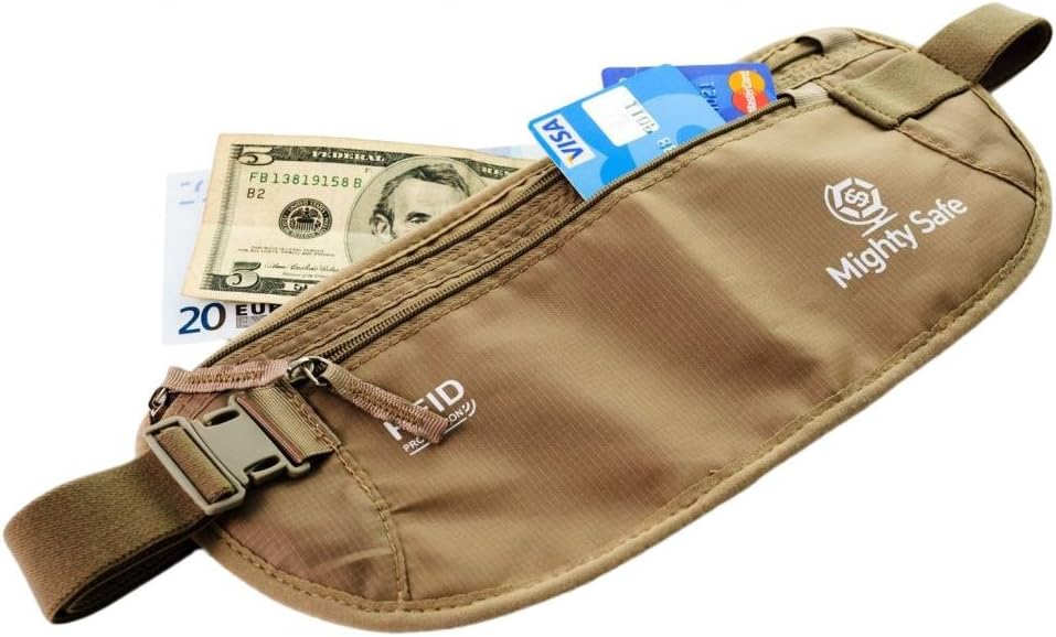 Mighty Safe Undercover Money Belt, Travel Security Pouch, Waist Hidden Bag