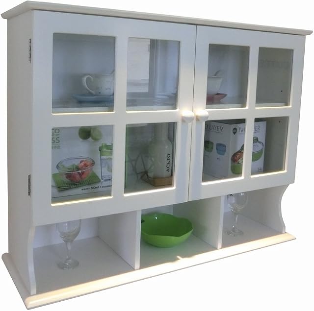 Homecharm-Intl 80x24.3x61CM Wooden Wall Cabinet,White(HC-032)