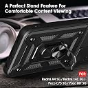 TheGiftKart Tough Armor Bumper Back Cover Case for Mi Redmi A4 5G / Redmi 14C 5G / Poco C75 5G / Poco M7 5G | Rotating Camera Cover, Kickstand & Ring Holder | 360° Protection Cover (PC & TPU, Black) gallery image