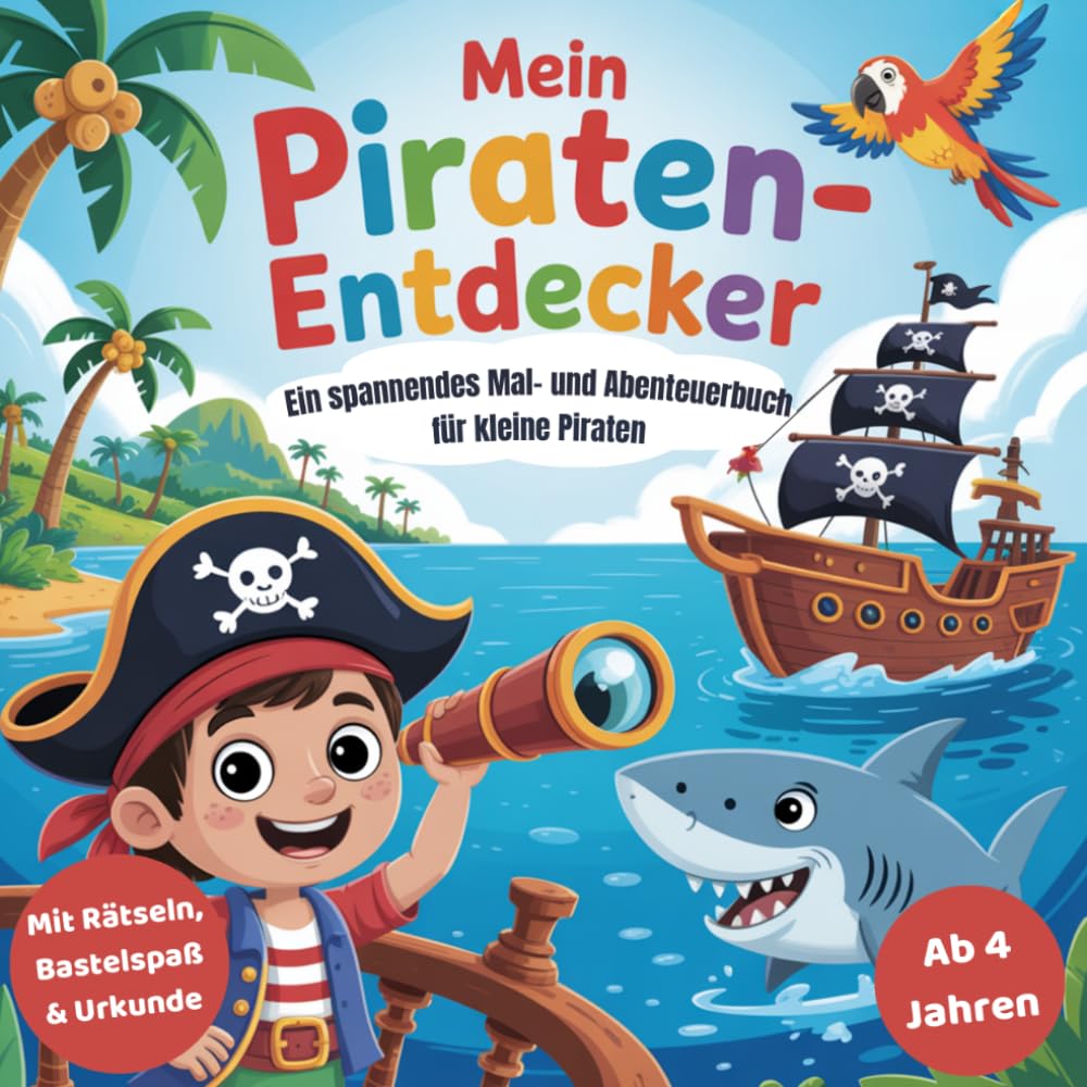 Mein Piraten-Entdecker: Malbuch für Kinder ab 4 Jahren mit Rätseln, Bastelspaß und Urkunde