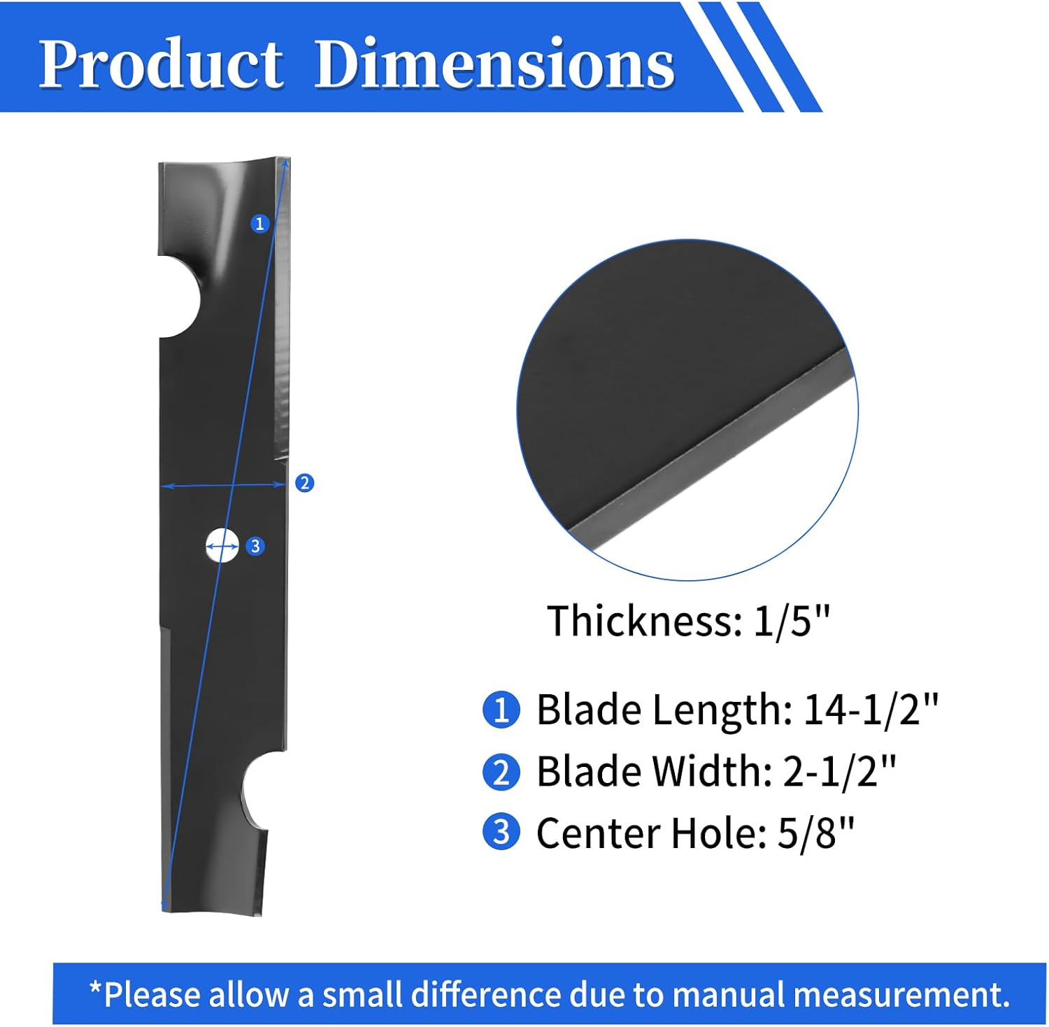Keycci 038-4221-00 High Lift Notched Blades Compatible with Bad Boy Dixie Chop per 42" Deck, Lawn Mower Blades Replaces 038-4226-00 30227-42 63227-N, 3 Pack