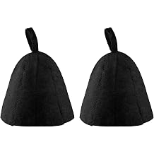 2pcs Felt Sauna Hats,Breathable Steam Bath Caps for Women & Men,Heat Protection Headwear for Spa,Hot Springs & Home SaunaBlack