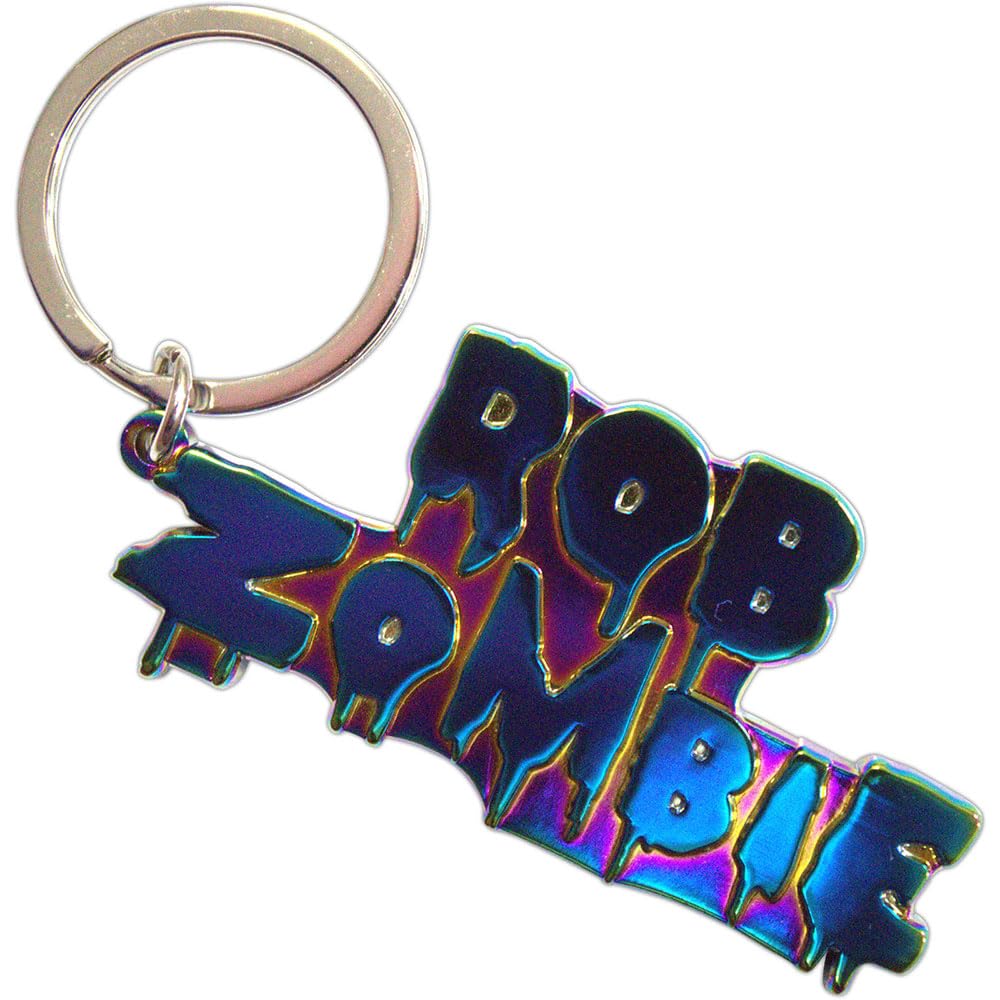 Rock Off Officially Licensed Products Unisex Blue Rob Zombie Multicoloured Logo Keyring Keychain