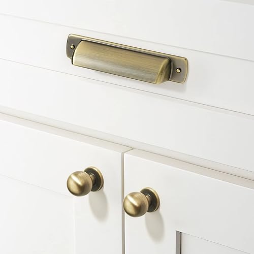 Miniatura 6 de khtumeware Paquete de 10 manijas de gabinete de cocina de 6.25 pulgadas (6.299 in), color dorado cepillado, tiradores de gabinete de cocina de latón
