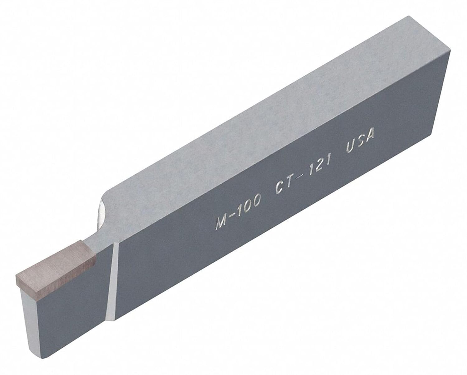 Micro 100 CT-130 Cut Off Tool - CT Style - Brazed, 3/8" Width, 1/2" Length, 1-1/4" Max Bore Depth, 5/8" Square Shank Width, 1-1/4" Square Shank Height, 5" OAL, Uncoated