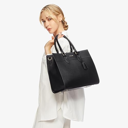 Miniatura 2 de LOVEVOOK Bolsa para computadora portátil para mujer, 15.6 pulgadas, maletín para computadora portátil para trabajo, bolso grande impermeable, bolsa