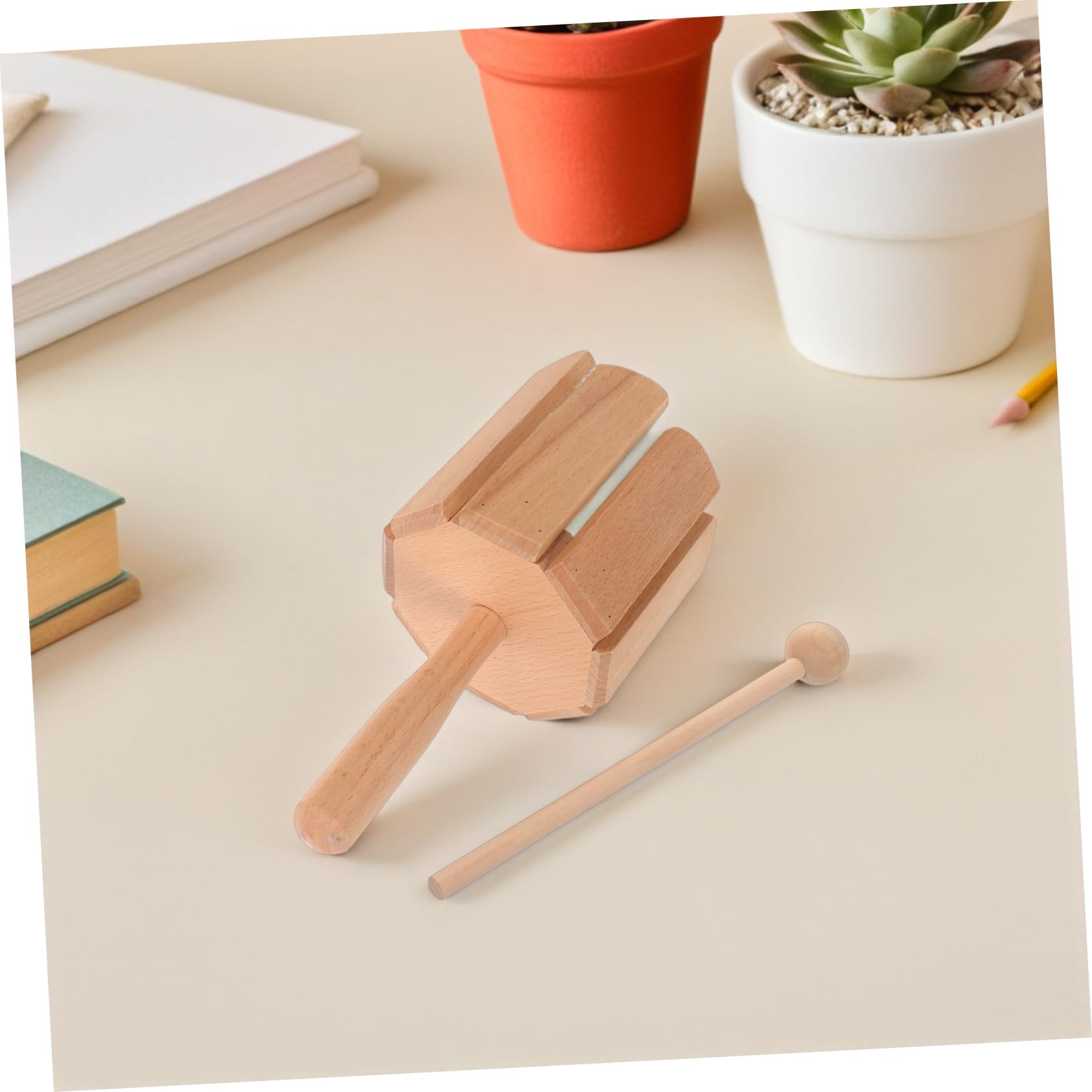 TOYANDONA 2pezzi Strumento Percussione in Legno per Ragazzo Ragazza Ragazza Toni Orff Giocattolo Musicale Educativo con Mazza per Ragazzo in Età Prescolare