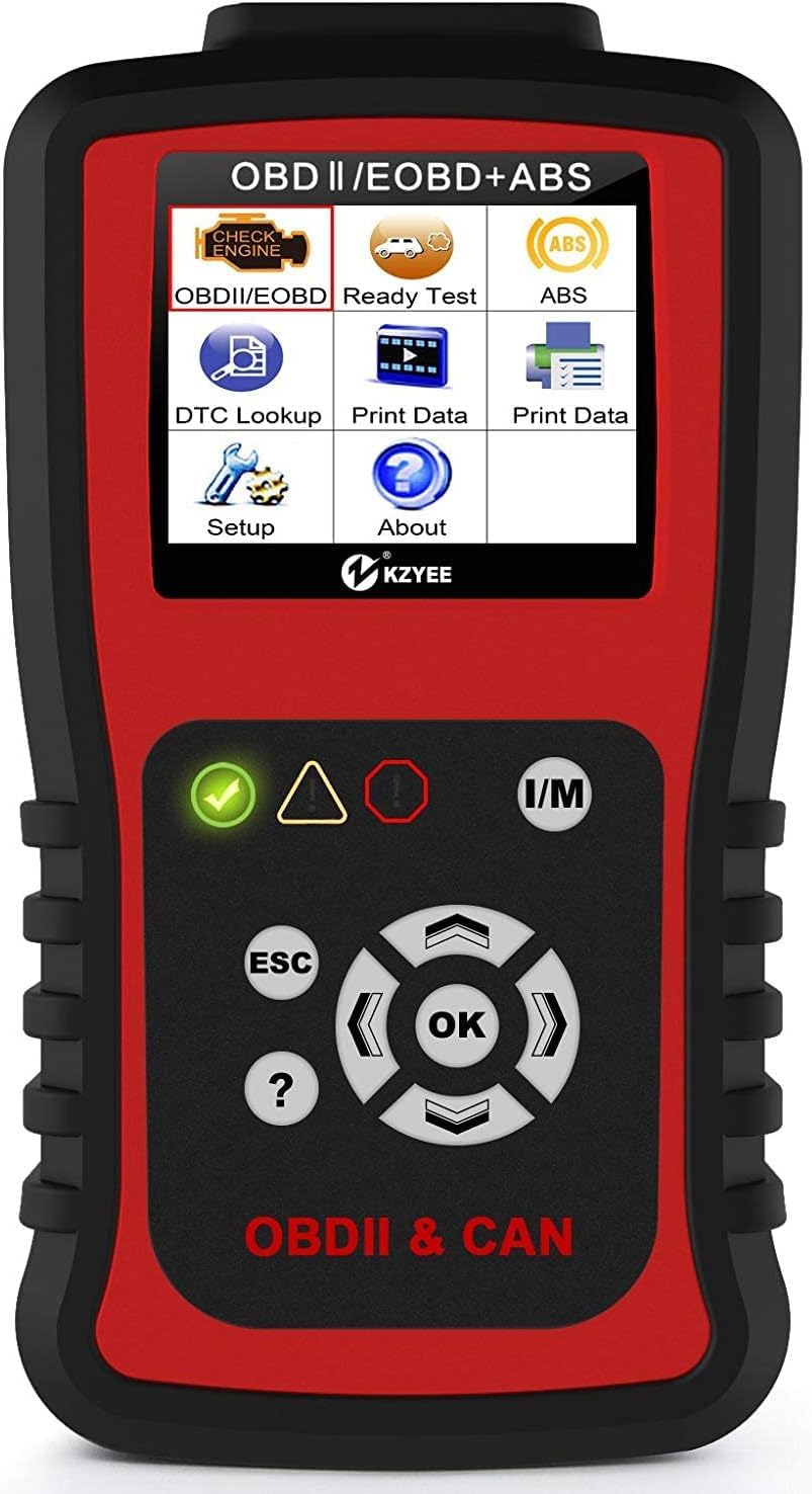 KZYEEKC401 EOBD OBD2 Scanner, Enhanced Universal OBD II Car Code Reader/Eraser Supports 10 Modes and ABS, Car Diagnostic Scan Tool with TFT Color Screen for 12V Diesel and Gasoline Vehicles