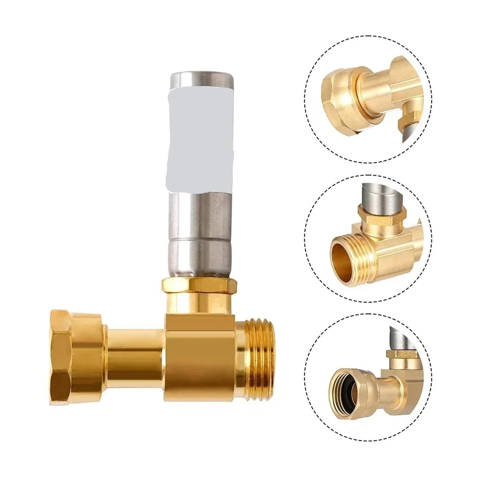 2 Uds 3/4 "NH Rosca Tee Pararrayos De Golpe De Ariete For Lavadora(1 pcs)