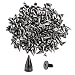 NYKKOLA 100Pcs/Set 9.5mm Silver Cone Spikes Screwback Studs DIY Craft Cool Rivets Punk - Black