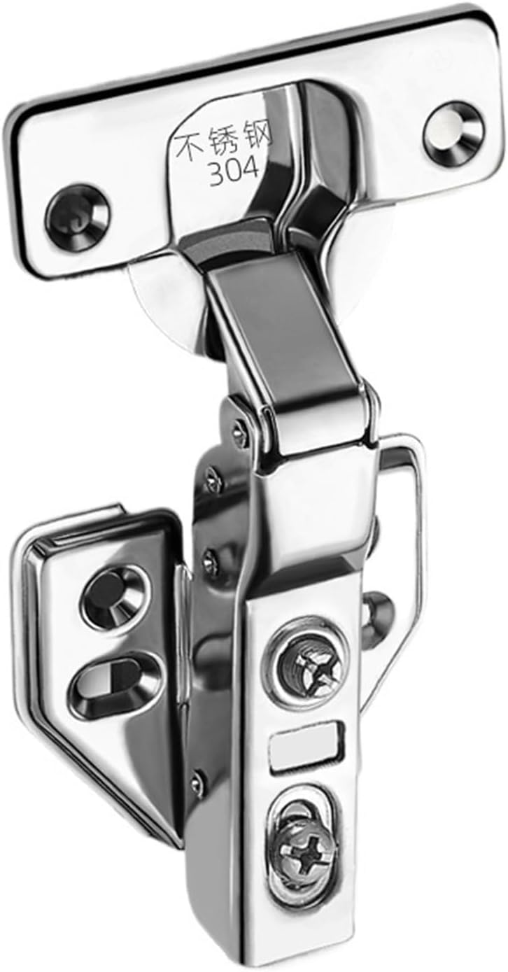 1pc Hinges Furniture Fittings for Cupboard Wardrobe Dresser Stainless Steel Damper Buffer Soft Door Hinges Hardware(Fixed IE 4PCS)