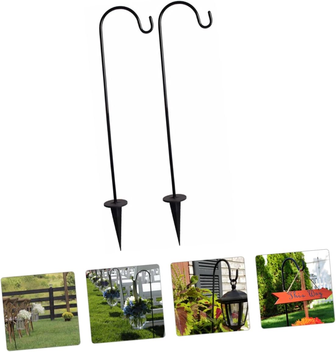 6pcs Garden Ground Hooks Metal Stake for Outdoor Use for Hanging Lanterns and Plants Balcony Easy to Install and Stable
