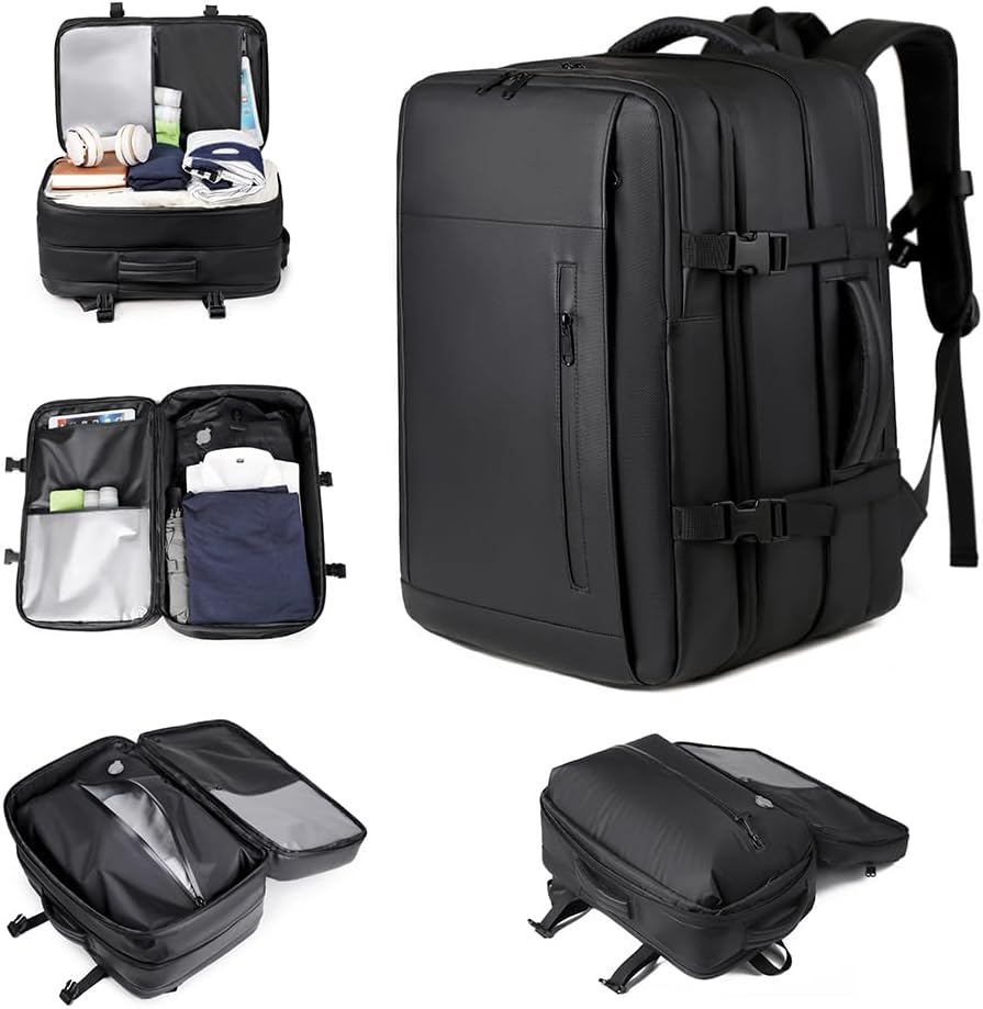 Zaino da viaggio a compressione sottovuoto HoldOneLight con pompa d’aria incorporata e lucchetto espandibile TSA -60L, impermeabile, salvaspazio, ideale per spostamenti, imbarco e viaggi