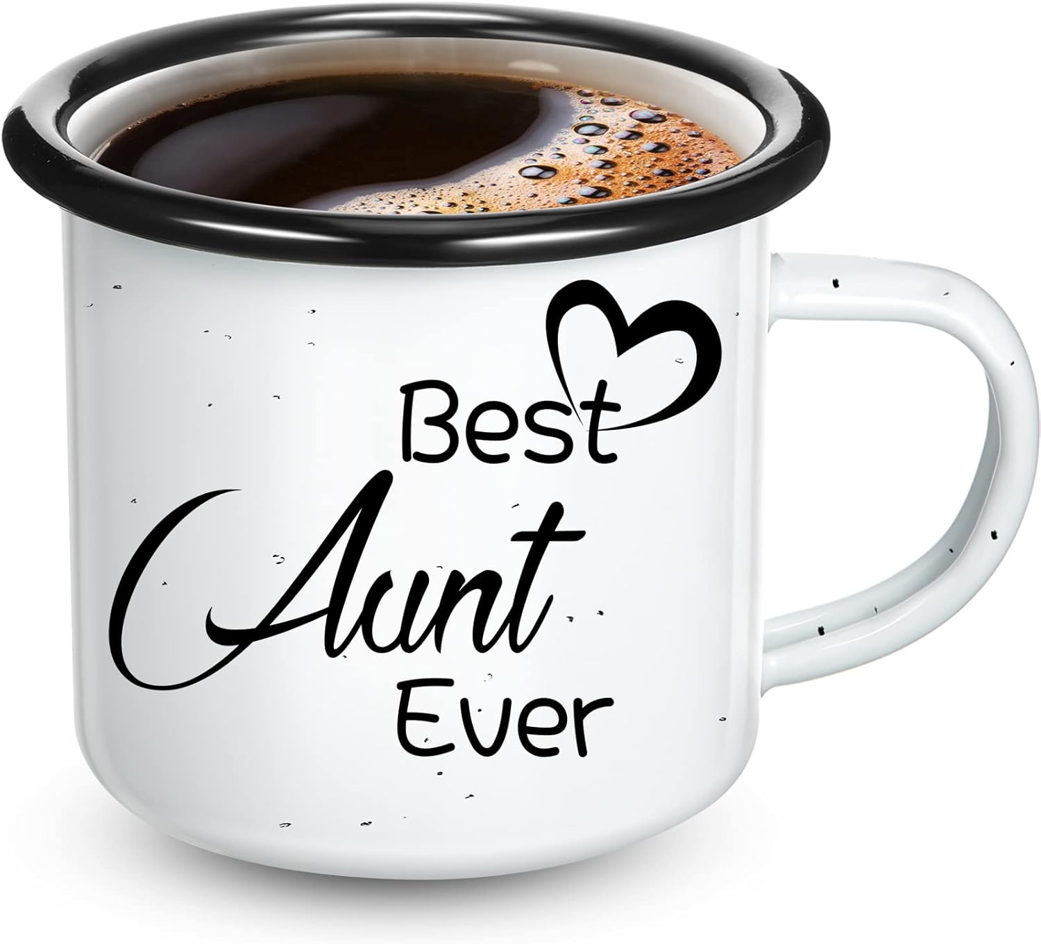 Best Aunt Uncle Ever Coffee Mug Gifts from Niece, Nephew, 12 oz Enamel Travel Cup with Handle, Couple Gift for Mother's Day Birthday Valentine(Best Aunt Ever)
