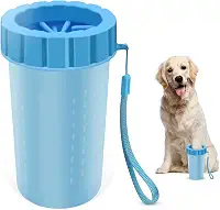 Limpador de patas de cachorro, copo de lavagem de pata de cachorro, escova de limpeza de animais de estimação portátil 2 em 1 limpador de pés para cães com pata lamacenta, limpador