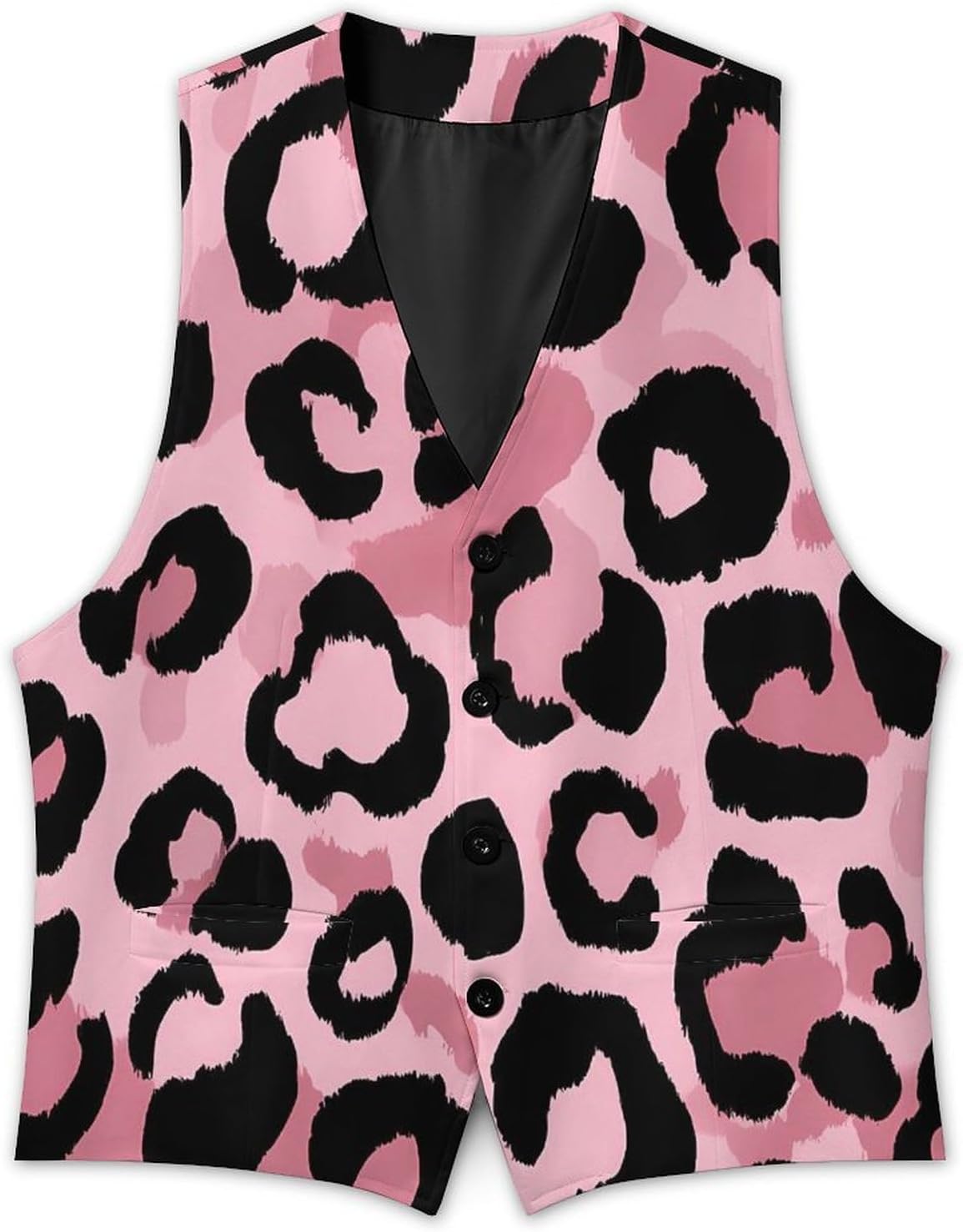 Leopard Print Men's Suit Vest Formal Vests Casual Dress Fit Waistcoat Casual Tuxedo for Business